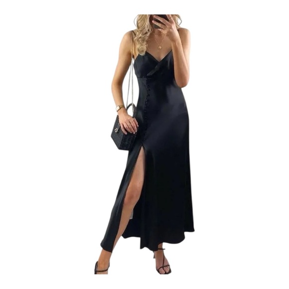 Zara Dresses Satin slip 
Button style Size (M)
Slip Dress | Colo... - Picture 4 of 4